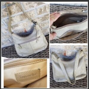 Tignanello Brushed Pebbled GOLD HOBO Purse (12x8x3) LEATHER Shoulder Handbag